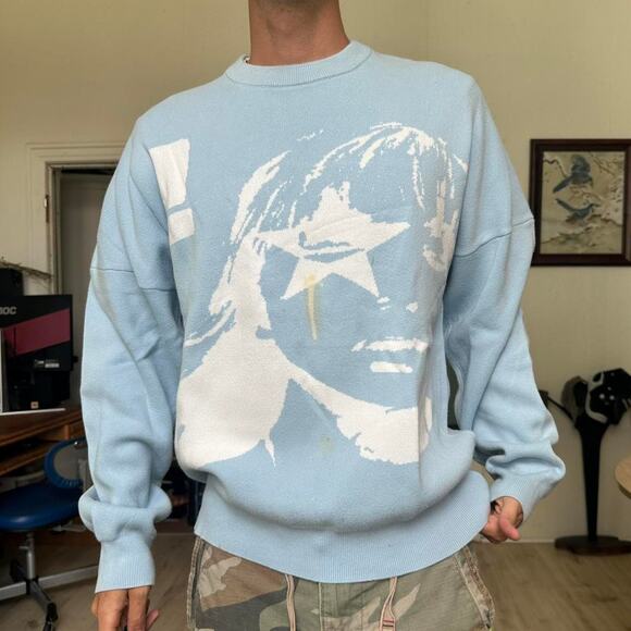 Streetwear Omnee World Star Girl Knit Pulllver AOP Sweater - Picture 2 of 6